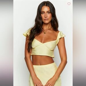 Beginning Boutique Lemon Crop Top